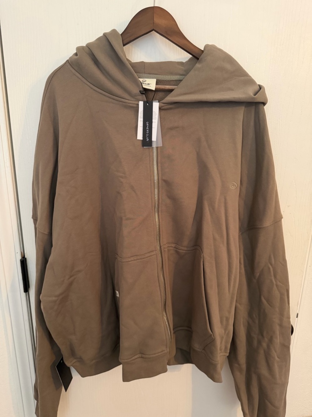 DRMERS CLUB Olive-Taupe Zip Hoodie with Hood